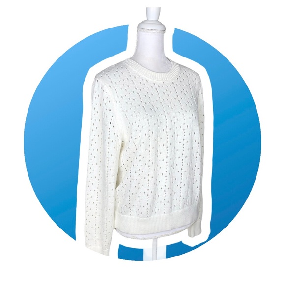 J. Crew Sweaters - Point Sur J. Crew pointelle knit white sweater XL